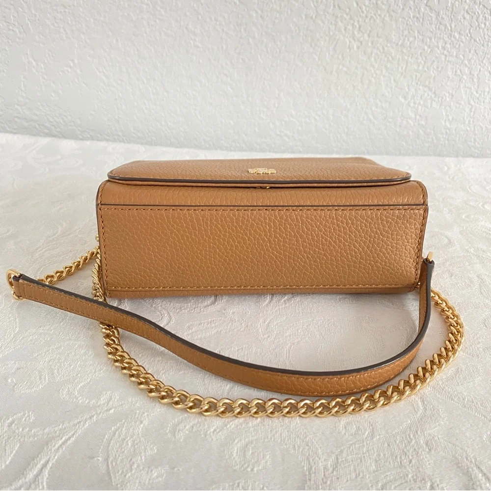 Tory Burch Chain strap brown Leather Crossbody Bag